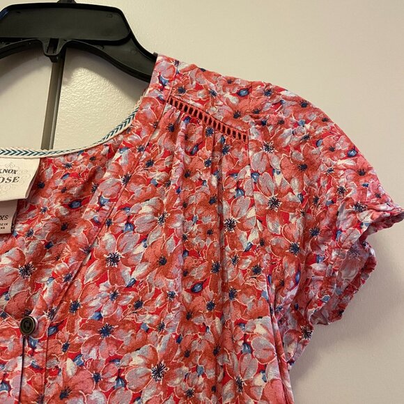 Knox Rose Floral Knox Rose Flutter Short Button-Front Dress XS NWOT - Picture 4 of 7